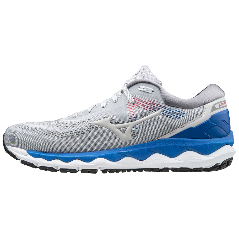 Mens Mizuno Wave Sky 4 Running Shoes Grey/Blue Philippines (QFNPKD021)